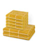 Ross 4 X Handtuch 2 X Duschtuch im Set Sensual Skin Karo in Senf