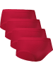 Con-ta Baumwolle, Feinripp Taillenslip 4er-Pack in rot
