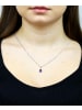 Diamant L'éternel Halskette mit Anhänger aus 585 Weißgold mit 0.71 Karat Diamant mit Saphir in ...