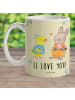 Mr. & Mrs. Panda Kaffeetasse Ostern Freundschaft mit Spruch in Blumig