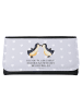 Mr. & Mrs. Panda Portemonnaie Pinguin Liebe mit Spruch in Grau Pastell