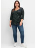 sheego T-Shirt in schwarz-gemustert