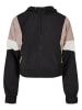 Urban Classics Urban Classics Damen Ladies Short 3-Tone Crinkle Jacket in black/duskrose/whitesand