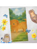 Mr. & Mrs. Panda Saunahandtuch Hund Flauschig Design ohne Spruch in Grau Pastell