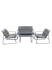 VCM  4 tlg. Set Lounge Balkon Gartenmöbel Lexila in Grau
