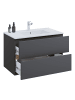 VCM  2 tlg. Badmöbel-Set mit Waschbecken Cosila-I 81 cm in Anthrazit / Honig-Eiche