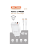 Wisam® Teltech Netzteil GaN3 USB / USB-C 65W + Kabel USB-C - USB-C 1m PD