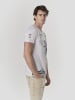 KOROSHI Baumwolle druck-emb henley t-shirt sommer in weiß