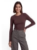 Zero  Rundhals-Shirt figurbetont in Chocolate Plum