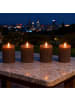 relaxdays 4 x LED Kerzen in Coffee - (H)13 x Ø 7,5 cm