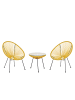 Beliani 3-tlg Bistro Set ACAPULCO II in Gelb/Schwarz