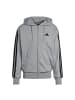 adidas Essentials 3-Streifen French Terry Kapuzenjacke in Grau