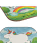 Mr. & Mrs. Panda Bierdeckel Einhorn Regenbogen Design ohne Spruch in Weiß
