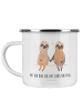 Mr. & Mrs. Panda Kaffeebecher Faultier Pärchen mit Spruch in Weiß