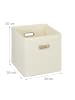 relaxdays 4 x Aufbewahrungsbox in Beige - (B)30 x (H)30 x (T)30 cm