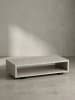 KADIMA DESIGN Couchtisch 100x50x25 cm Sandfarben Sofatisch in Stein-Optik Modern, in Beige