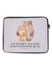 Mr. & Mrs. Panda Laptoptasche Bären Liebe mit Spruch in Grau Pastell