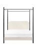 Beliani Himmelbett DANNEMOIS in Weiß/Schwarz - (W) 150 x (H) 180 x (L) 211 cm