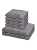 Ross 4 X Handtuch 2 X Duschtuch im Set Doubleface Stripes in Grau