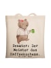 Mr. & Mrs. Panda Tasche Beamter Kaffeemeister mit Spruch in Creme
