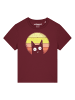 wat? Apparel T-Shirt Sunset Cat in Weinrot