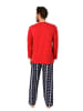 NORMANN Schlafanzug lang Pyjama FlanellHose Karo - 88209 in rot1