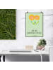 Mr. & Mrs. Panda Plakat Blume Sonnenblume mit Spruch in Blattgrün