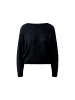 Oui Lässig geschnittener Strickpullover mit U-Boot-Ausschnitt in Black