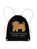 Mr. & Mrs. Panda Gymtasche Hund Flauschig mit Spruch in Schwarz