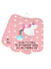 Mr. & Mrs. Panda 2er Set Topflappen  Einhorn Pupsen mit Spruch in Rot Pastell