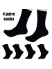 Yalion 4er-Set Premium Herren & Damen Business Socken Baumwolle Businesssocken Schwarz 