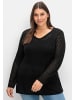 sheego V-Ausschnitt-Pullover in schwarz