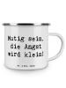 Mr. & Mrs. Panda Kaffeebecher Spruch Angst überwinden mit Spruch in Weiß
