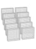 SONGMICS 10er-Set: Gabione in Silbern - (B)100 x (H)90 x (T)30 cm
