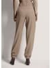 MADELEINE Lässige Damenhose mit Gürtel und Gummisaum in cappuccino / berber / melange