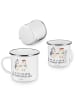 Mr. & Mrs. Panda Camping Emaille Tasse Hochzeitsfeier Abenteuer ... in Weiß