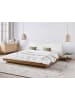 Beliani Doppelbett ZEN in Braun/Weiß - (W) 308 x (H) 86 x (L) 229 cm