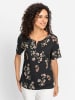 WITT WEIDEN Baumwoll-Modal-Shirt in schwarz-ecru-bedruckt