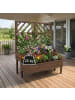 relaxdays Blumenkasten mit Spalier in Dunkelbraun - (B)109 x (H)135 x (T)62 cm