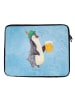 Mr. & Mrs. Panda Notebook Tasche Pinguin Bier ohne Spruch in Eisblau