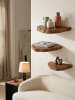 KADIMA DESIGN Wandregal 3er Set Vollholz Hängeregal Baumscheibe, Natur