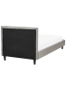 Beliani Einzelbett FITOU in Grau/Dunkler Holzfarbton - (W) 100 x (H) 87 x (L) 214 cm