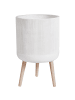 Beliani Outdoor Blumentopf MACLURA in Beige/Braun - (W) 35 x (H) 57 x (L) 35 cm