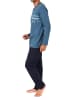 NORMANN Schlafanzug langarm Pyjama Übergrößen in blau