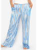SASSYCLASSY Gestreifte Satinhose in Blau