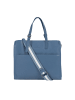 DreiMaster Maritim Shopper Bag Aus Leder in Dunkelblau