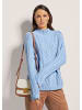 MADELEINE Stehkragen-Pullover mit Zopfmuster in bleu