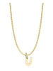 Adeliás Unisex Anhänger – Buchstabe N Buchstabenanhänger aus 375 Gold in gold