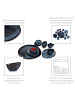 Sänger 11-tlg. Servierplatten Set Tokio in blau-schwarz 