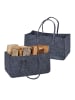 relaxdays 2 x Kaminholztasche in Dunkelgrau - (B)50 x (H)25 x (T)25 cm